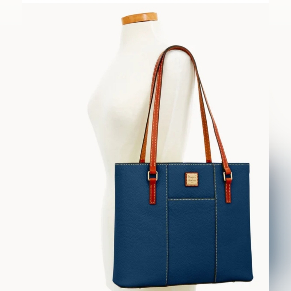 Dooney & Burke, lexington Midnight blue Pebble Leather Tote - Picture 7 of 16
